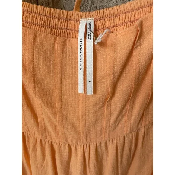 ANTHROPOLOGIE Square-Neck Puff-Sleeve Tiered Dress Women's Size Small - Picture 8 of 8